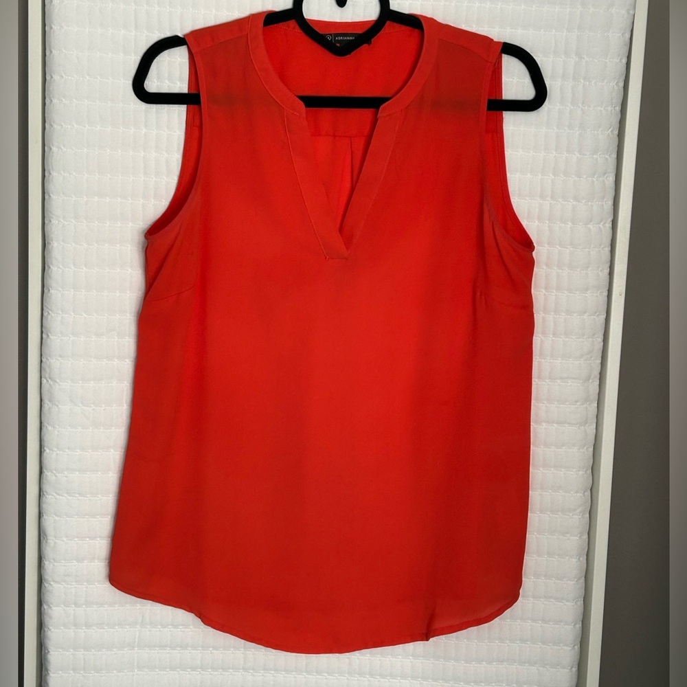 Adrianna Papell Sleeveless Coral/Red Dressy Tank/Blouse